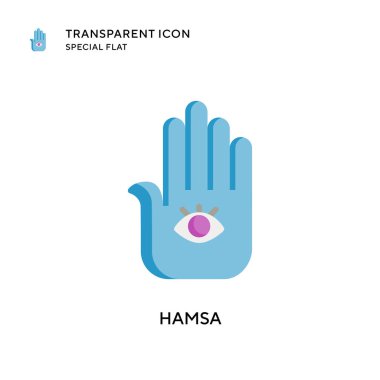 Hamsa vektör simgesi. Düz çizim. EPS 10 vektörü.