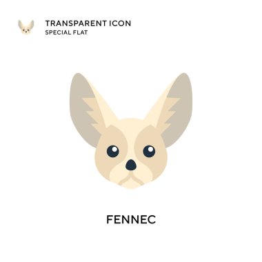 Fennec vektör simgesi. Düz çizim. EPS 10 vektörü.