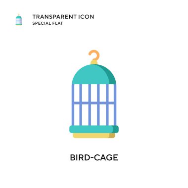 Kuş kafesi vektör simgesi. Düz çizim. EPS 10 vektörü.