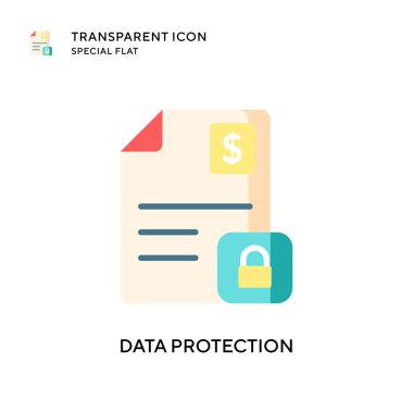 Veri koruma vektör simgesi. Düz çizim. EPS 10 vektörü.