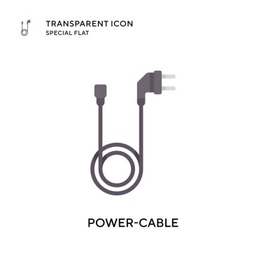 Güç kablosu vektör simgesi. Düz çizim. EPS 10 vektörü.