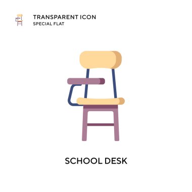Okul masası vektör simgesi. Düz çizim. EPS 10 vektörü.