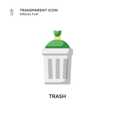 Çöp vektörü simgesi. Düz çizim. EPS 10 vektörü.