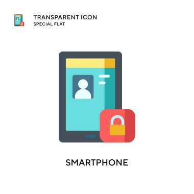 Akıllı telefon vektör simgesi. Düz çizim. EPS 10 vektörü.