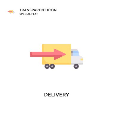 Teslimat vektör simgesi. Düz çizim. EPS 10 vektörü.