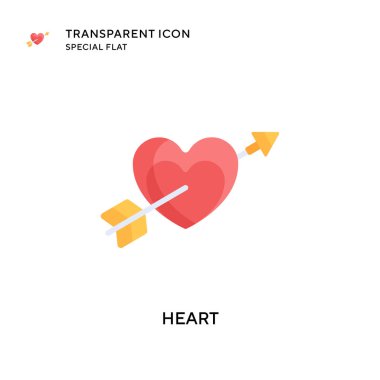 Kalp vektör simgesi. Düz çizim. EPS 10 vektörü.