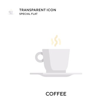 Kahve vektörü ikonu. Düz çizim. EPS 10 vektörü.