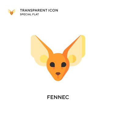 Fennec vektör simgesi. Düz çizim. EPS 10 vektörü.