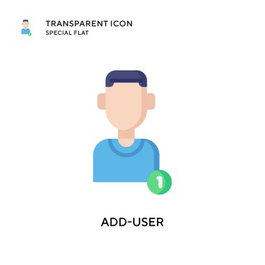 Kullanıcı vektör simgesi ekle. Düz çizim. EPS 10 vektörü.