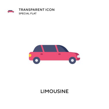 Limuzin vektör simgesi. Düz çizim. EPS 10 vektörü.