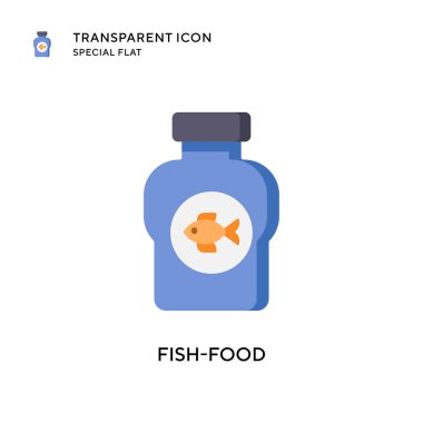 Balık yemi vektör simgesi. Düz çizim. EPS 10 vektörü.