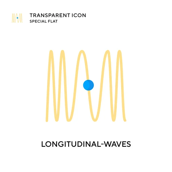 Longitudinal Waves Vector Icon Flat Style Illustration Eps Vector — Stock Vector