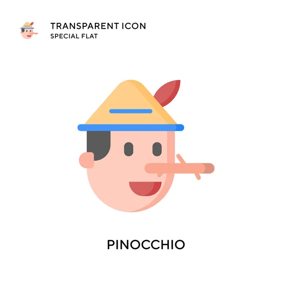 Pinocchio Vektorsymbol Flache Illustration Eps Vektor — Stockvektor