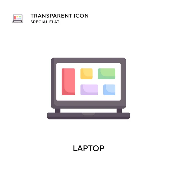 Laptop Vector Icon Flat Style Illustration Eps Vector — Stock Vector