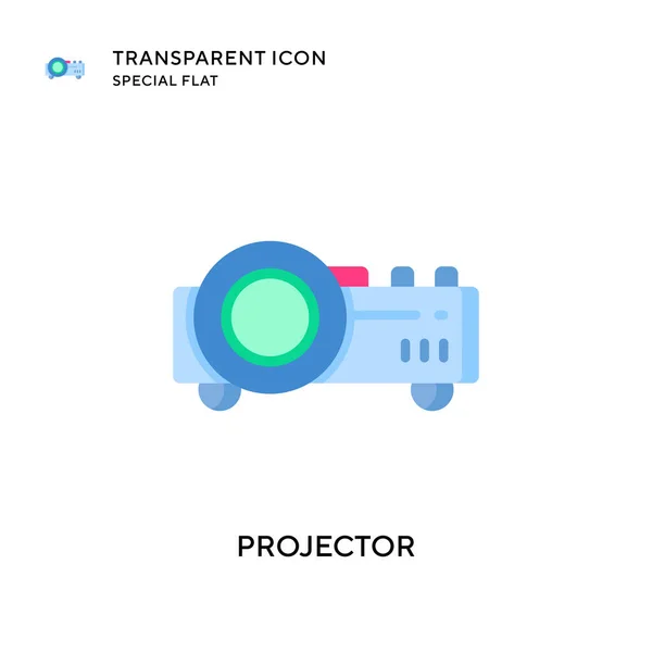 Ícone Vetorial Projetor Ilustração Estilo Plano Vetor Eps — Vetor de Stock