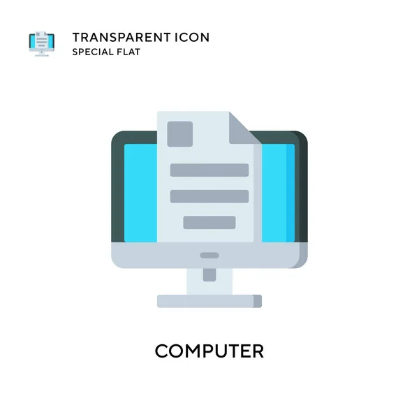 Icône Vectorielle Informatique Illustration Style Plat Vecteur Eps — Image vectorielle