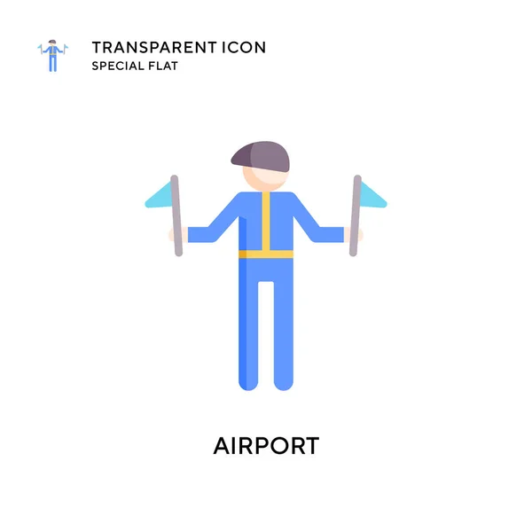 Airport Vector Icon Flat Style Illustration Eps Vector — Stock Vector