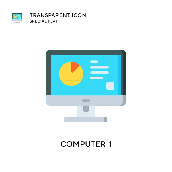 Computer Vector Icon Flat Style Illustration Eps Vector — Stock Vector