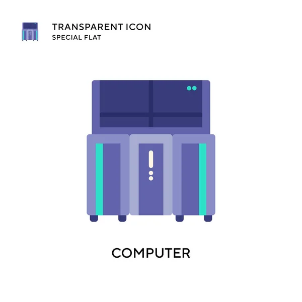 Icône Vectorielle Informatique Illustration Style Plat Vecteur Eps — Image vectorielle