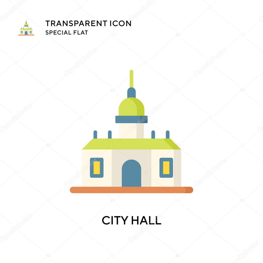 City hall vector icon. Flat style illustration. EPS 10 vector.