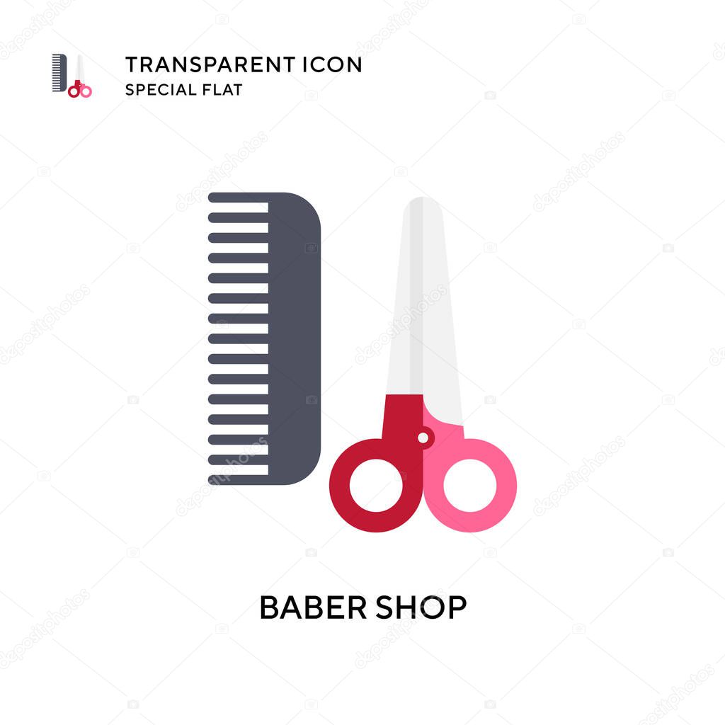 Baber shop vector icon. Flat style illustration. EPS 10 vector.