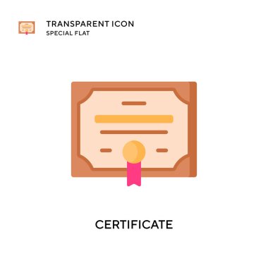 Sertifika vektör simgesi. Düz çizim. EPS 10 vektörü.