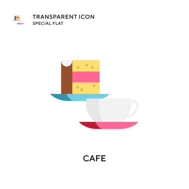 Kafe vektör simgesi. Düz çizim. EPS 10 vektörü.