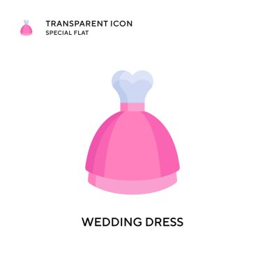 Gelinlik ikonu. Düz çizim. EPS 10 vektörü.