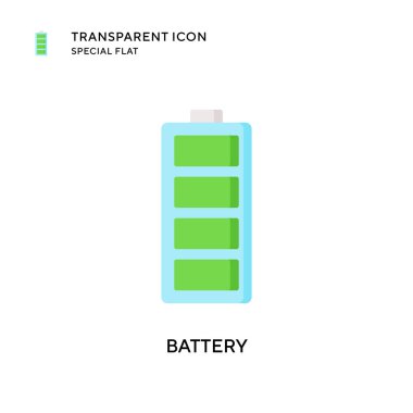 Batarya vektör simgesi. Düz çizim. EPS 10 vektörü.