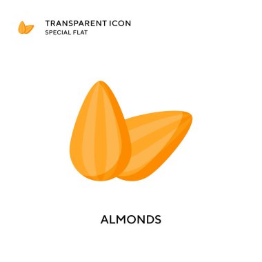 Badem vektör simgesi. Düz çizim. EPS 10 vektörü.