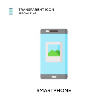 Akıllı telefon vektör simgesi. Düz çizim. EPS 10 vektörü.