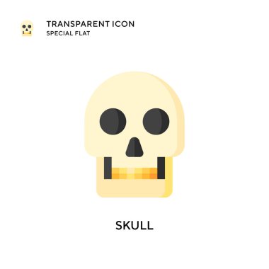 Kafatası vektör simgesi. Düz çizim. EPS 10 vektörü.