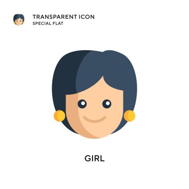 Kız vektör simgesi. Düz çizim. EPS 10 vektörü.