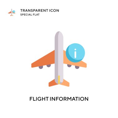 Uçuş bilgisi vektör simgesi. Düz çizim. EPS 10 vektörü.