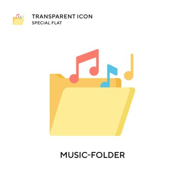 Müzik dizini vektör simgesi. Düz çizim. EPS 10 vektörü.