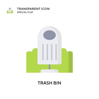 Çöp kutusu vektör simgesi. Düz çizim. EPS 10 vektörü.