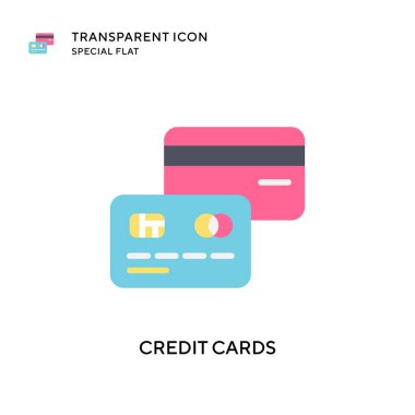 Kredi kartı vektör simgesi. Düz çizim. EPS 10 vektörü.