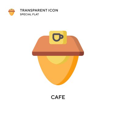 Kafe vektör simgesi. Düz çizim. EPS 10 vektörü.