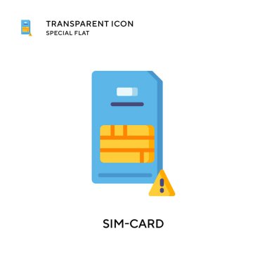 Sim-card vektör simgesi. Düz çizim. EPS 10 vektörü.