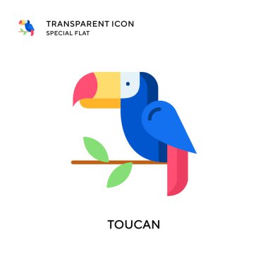 Toucan vektör simgesi. Düz çizim. EPS 10 vektörü.