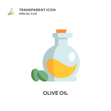 Zeytinyağı ikonu. Düz çizim. EPS 10 vektörü.