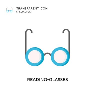 Gözlük vektör simgesi okunuyor. Düz çizim. EPS 10 vektörü.