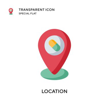 Konum vektör simgesi. Düz çizim. EPS 10 vektörü.