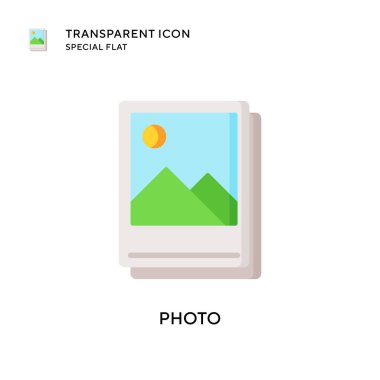 Fotoğraf vektör simgesi. Düz çizim. EPS 10 vektörü.