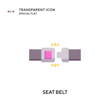 Emniyet kemeri vektör simgesi. Düz çizim. EPS 10 vektörü.