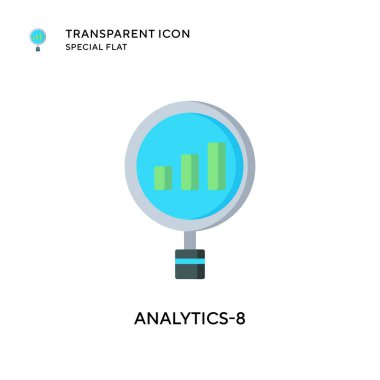 Analitik-8 vektör simgesi. Düz çizim. EPS 10 vektörü.