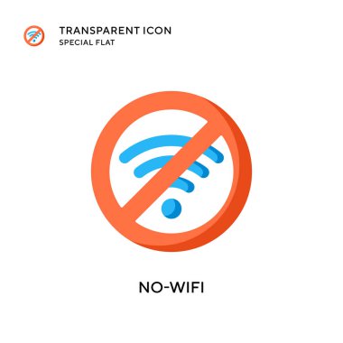 Kablosuz vektör simgesi yok. Düz çizim. EPS 10 vektörü.