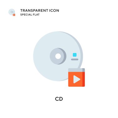 Cd vektör simgesi. Düz çizim. EPS 10 vektörü.