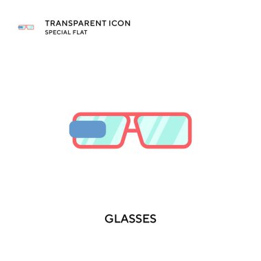 Gözlük vektör simgesi. Düz çizim. EPS 10 vektörü.