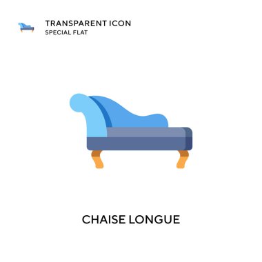 Şezlong vektör simgesi. Düz çizim. EPS 10 vektörü.